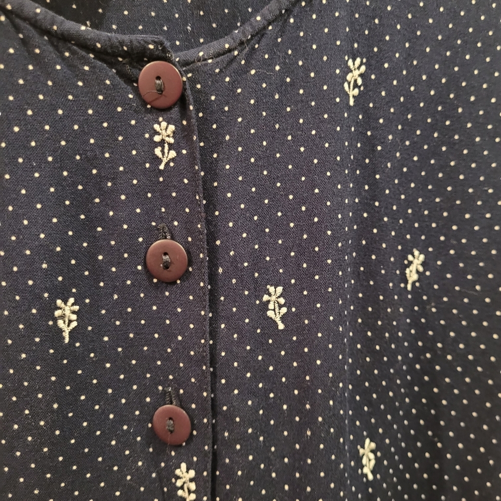 Vintage 90s April Cornell Floral Maxi Dress Cottagecore Tie Back Rayon XL 12-14 - Picture 10 of 12